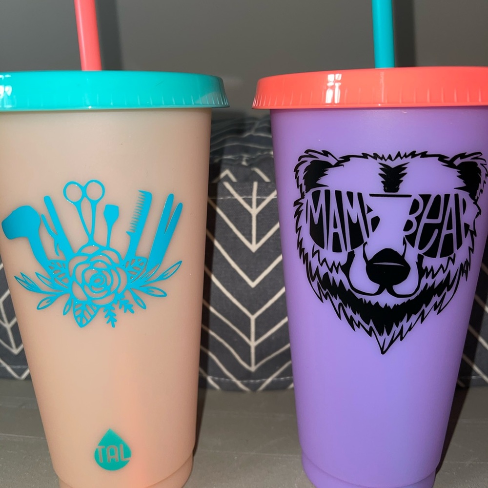 Custom or pre made color changing cups.